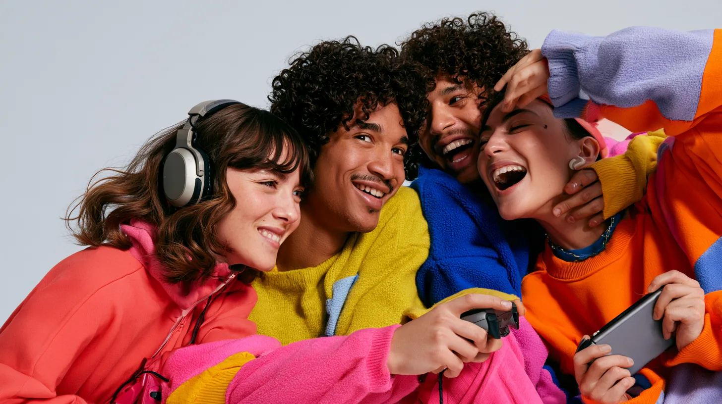A group of friends laughing together
